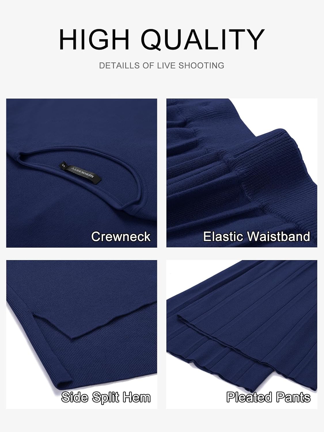 Women’s 2 Piece Outfits Knit Matching Lounge Sets Cap Sleeve Sweater Top