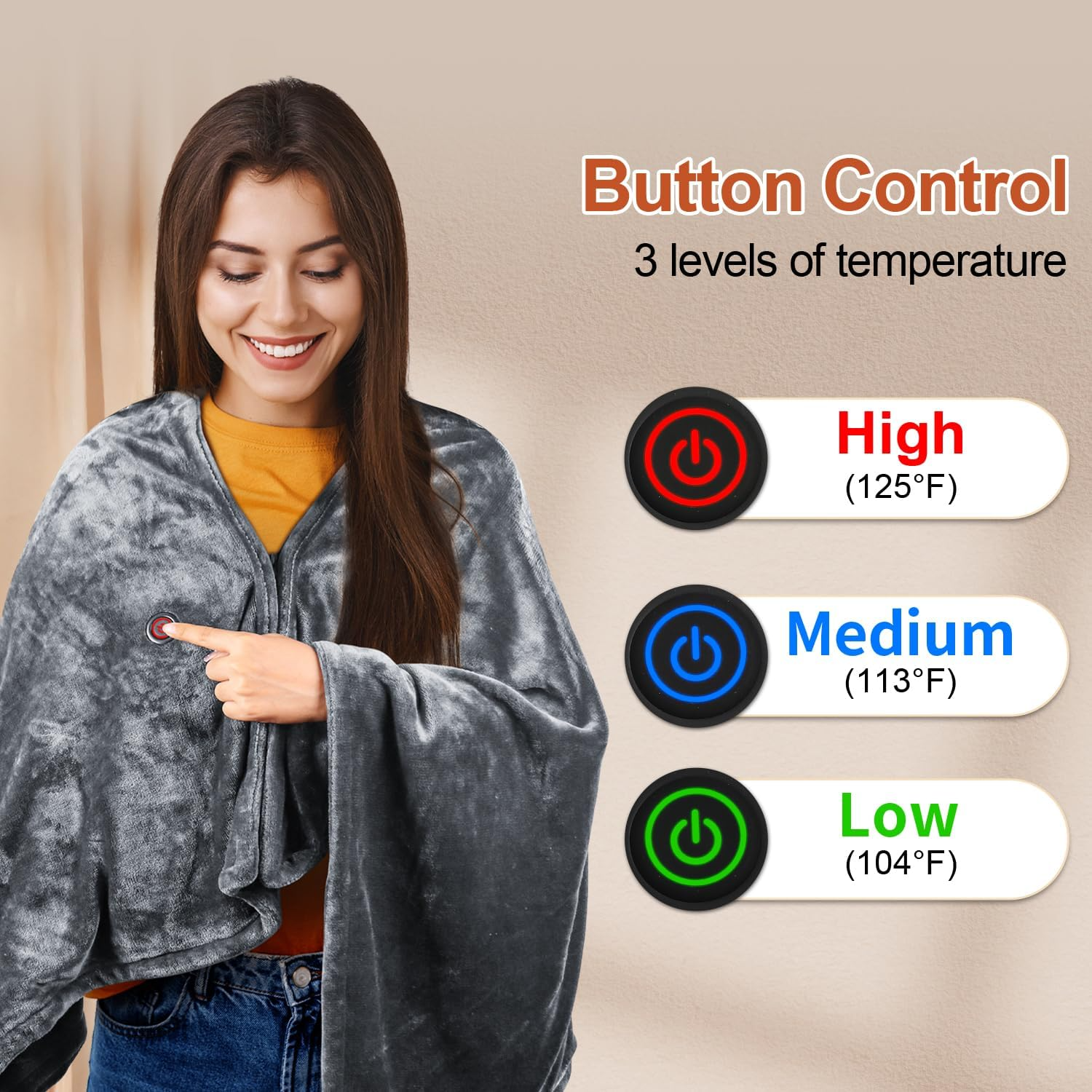 CozyWraps™  Heated Blanket Shawl