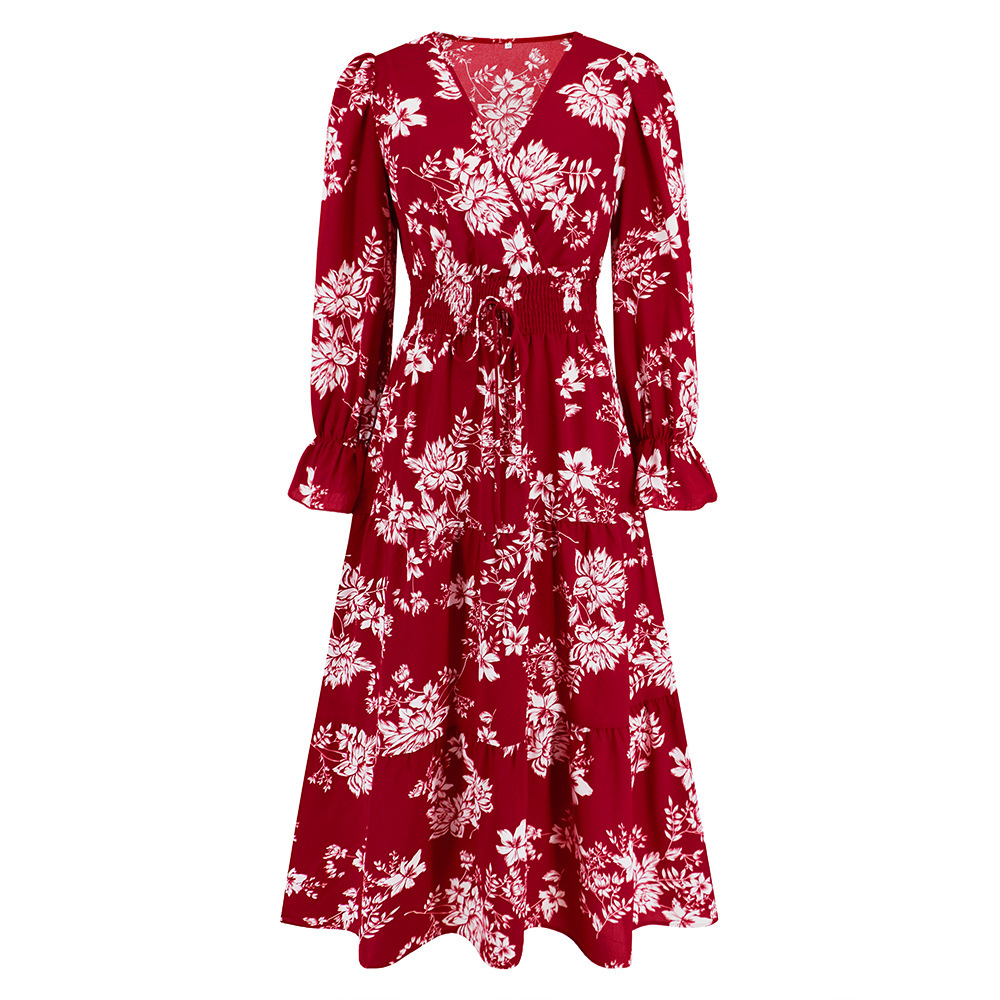🔥Temperament lantern sleeve cake dress