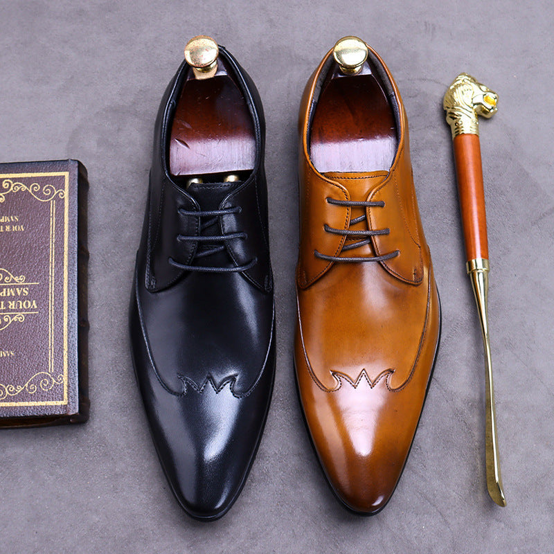 2022 Men's Leather Business Casual Trendy Suit Dress Shoes-Zittor