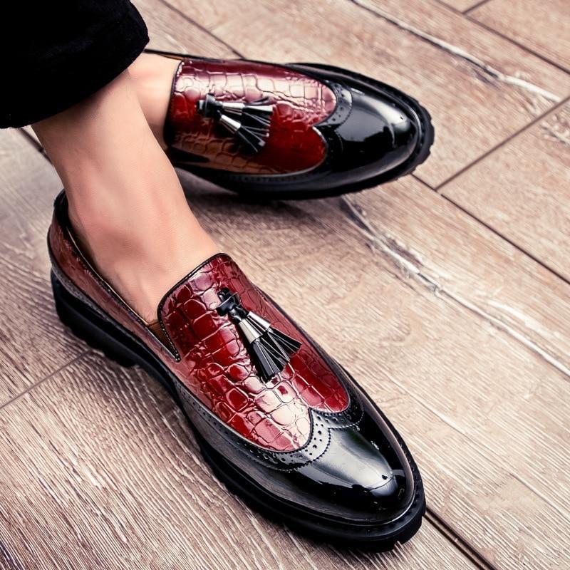 Casual Men's Dress Shoes With Tassel Flat Heel Loafers-Zittor