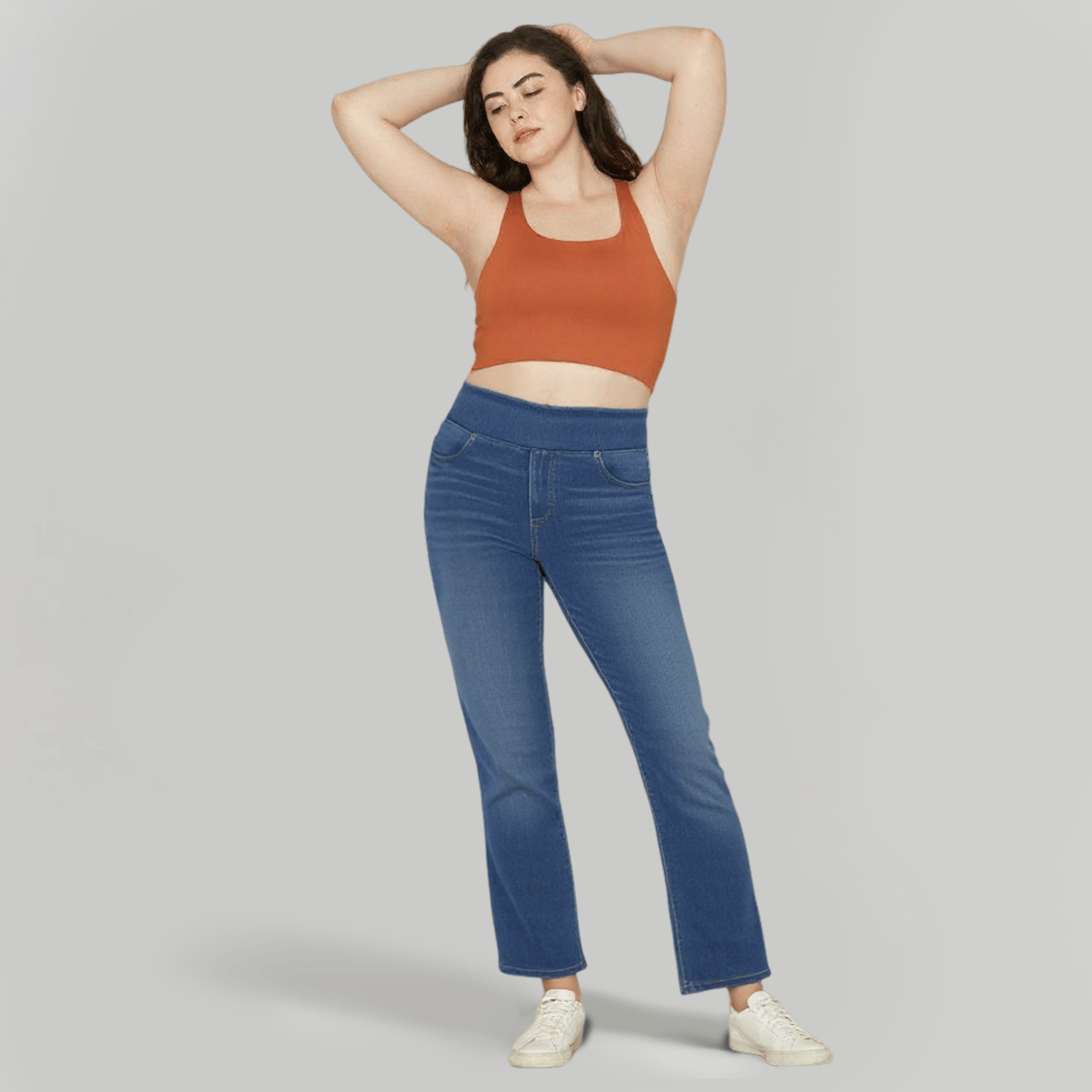 🏆High Waisted Pockets Washed Casual Bootcut Jeans