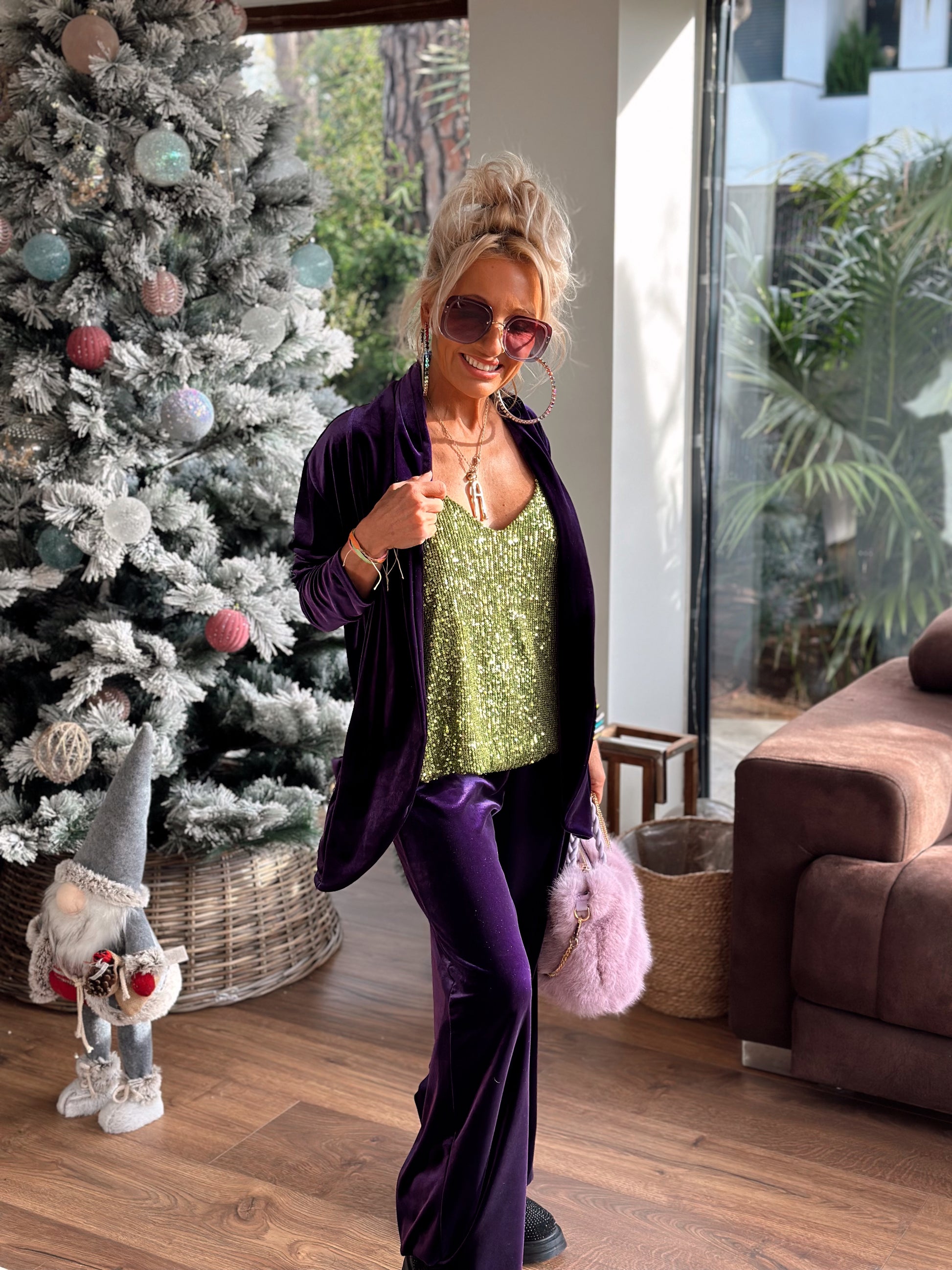 2024 NEW VELVET JACKET AND PANTS SET