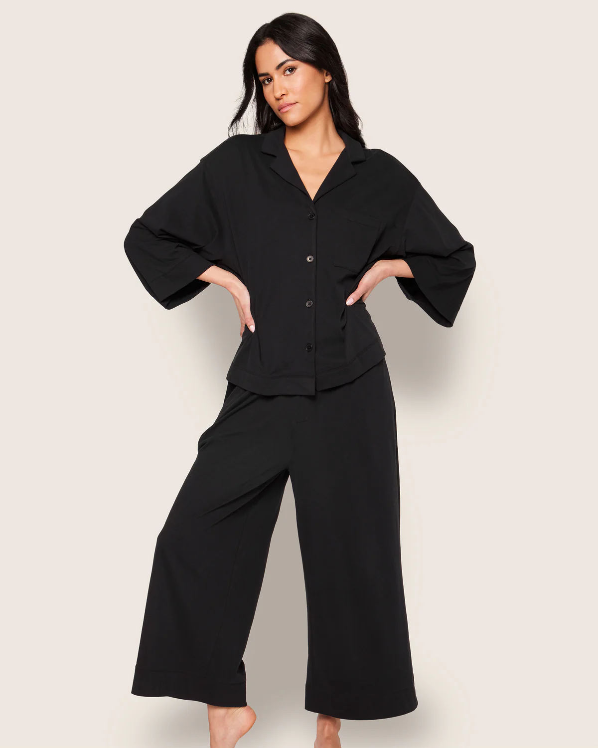 The Olivia Wide-Leg Pima Cotton Pajama Set
