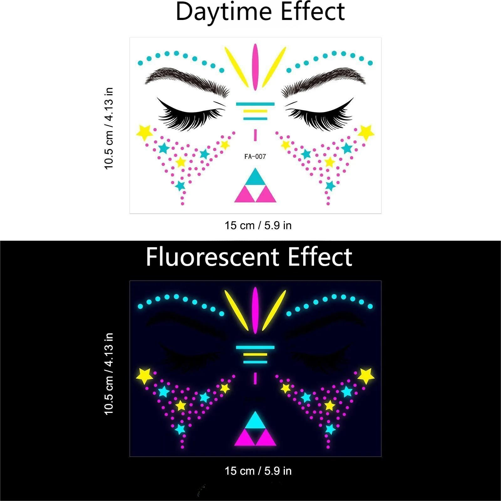 FLUORESCENT WATERPROOF TATTOO STICKERS