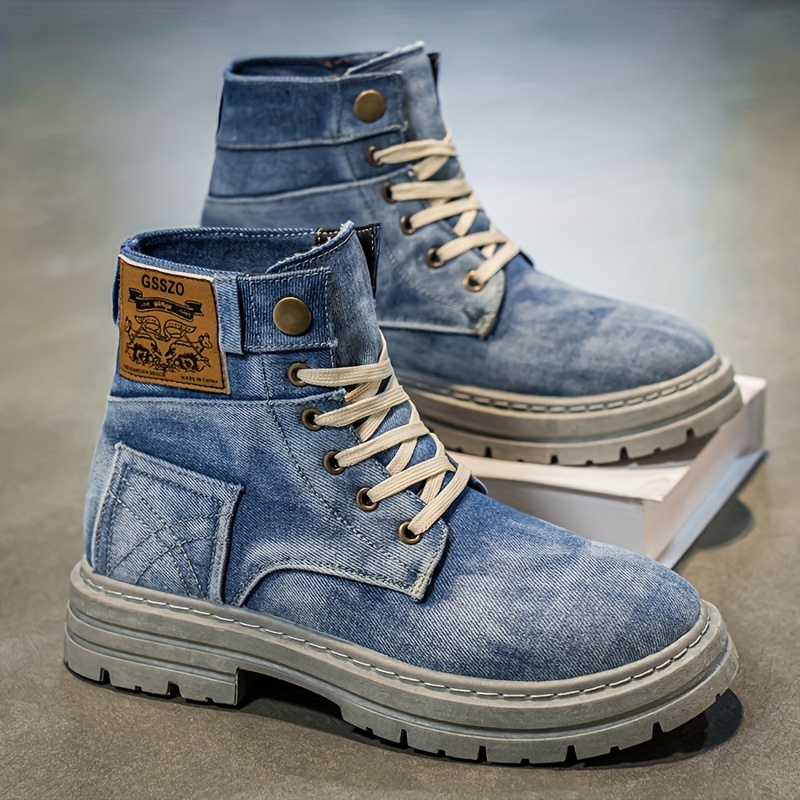 Men's Casual Streetwear Handmade denim Martin shoes