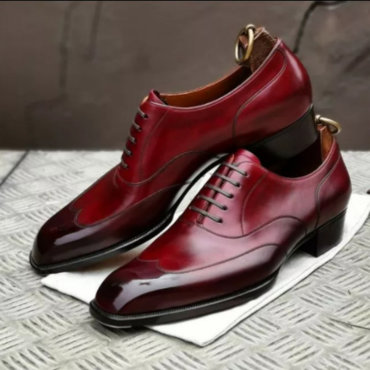 Classic Men's Red Derby Shoes-Zittor