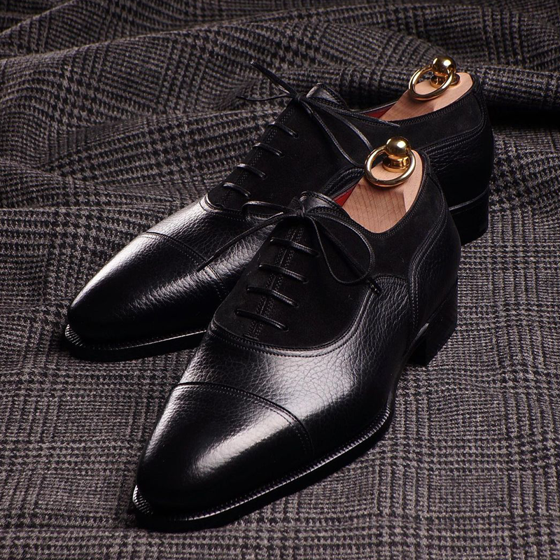 Black Splicing Dress Shoes-Zittor