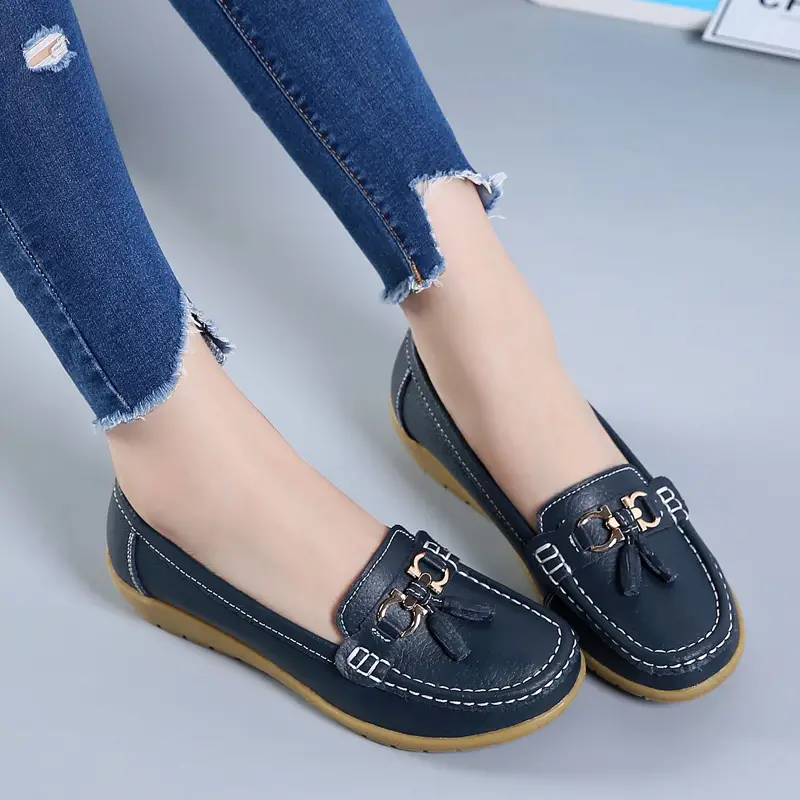 Women s Low Wedge Loafers Lightweight Anti slip Slip Shoes details 2