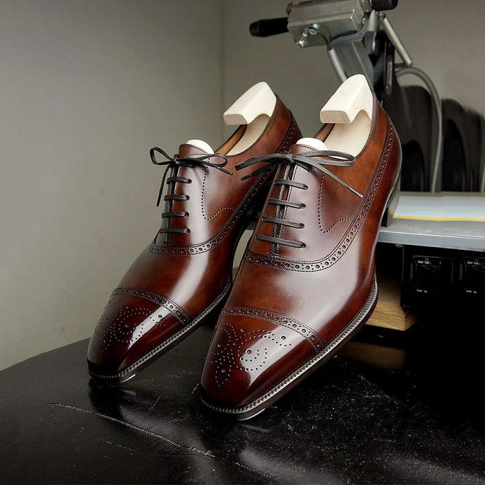 Classic Style Men Brown Oxford Shoes A05-Zittor