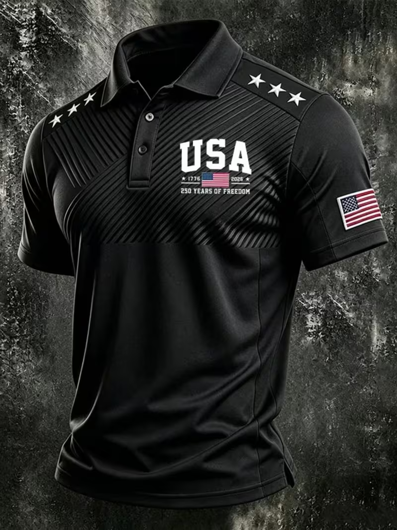 Men’s Patriotic Quick-Dry Tactical Polo Shirt-Embrace American Freedom