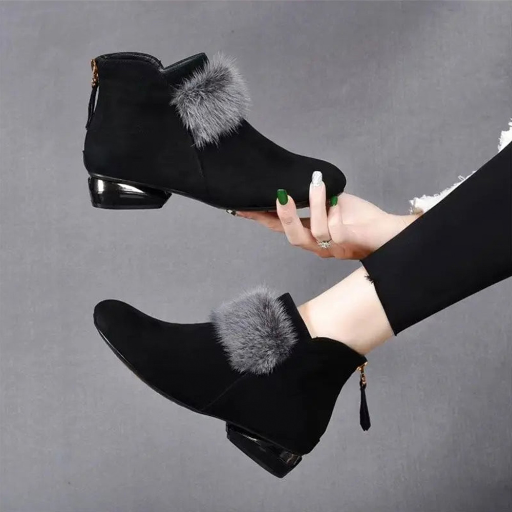Shobous Women's Elegant Non-Slip Winter Warm Ankle Boots