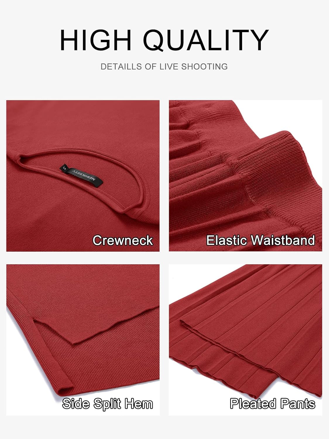 Women’s 2 Piece Outfits Knit Matching Lounge Sets Cap Sleeve Sweater Top