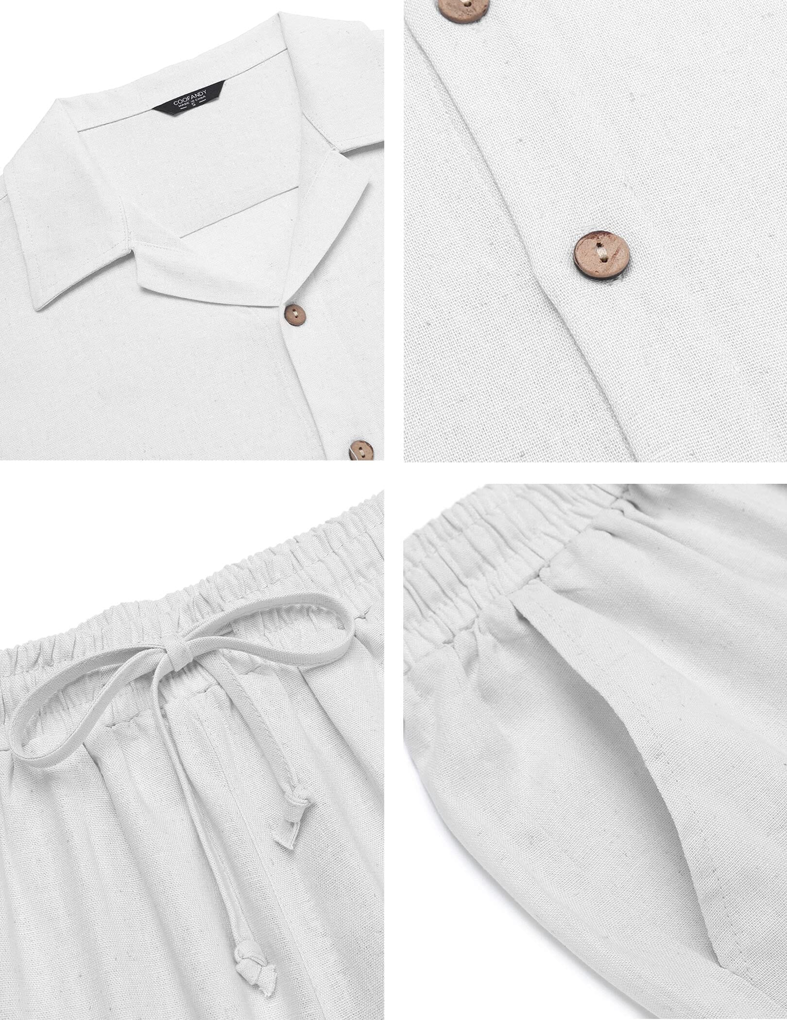 Casual Linen Style Beach Shirt Sets