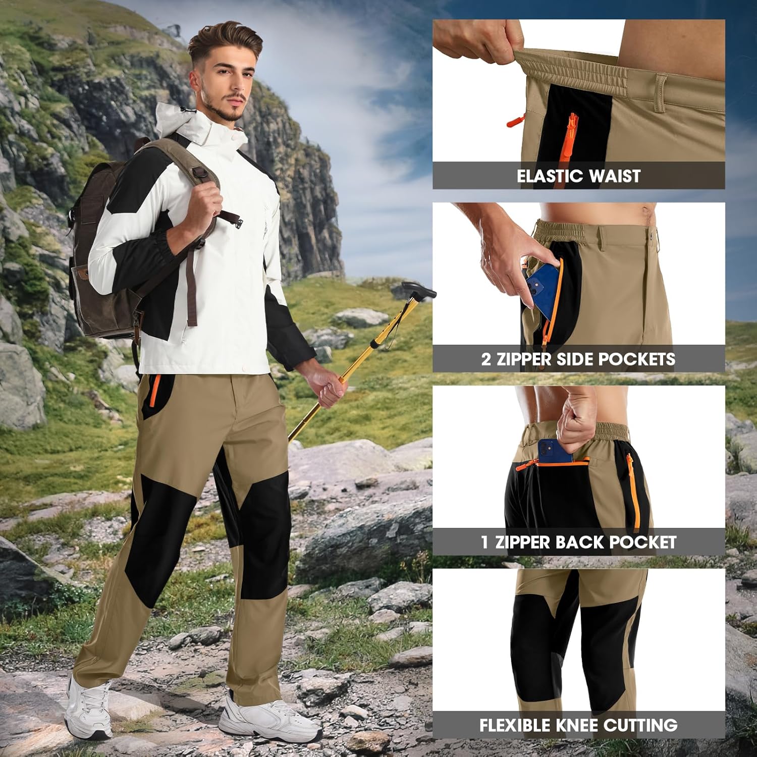 Men's Quick Drying Waterproof Breathable Outdoor Sports Pants