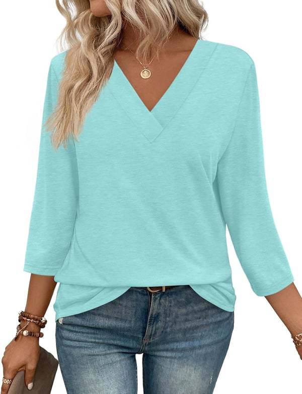 🔥 Women's Cotton V Neck Loose Fit Tops