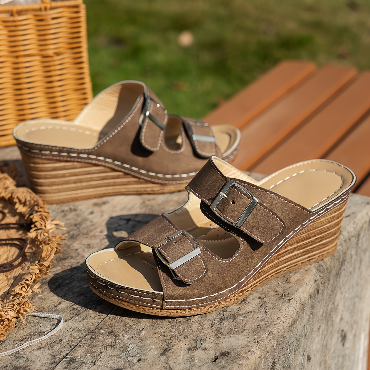 🔥Summer Sale 50%🔥Women‘s Comfortable Buckle Belts Platform Sandals