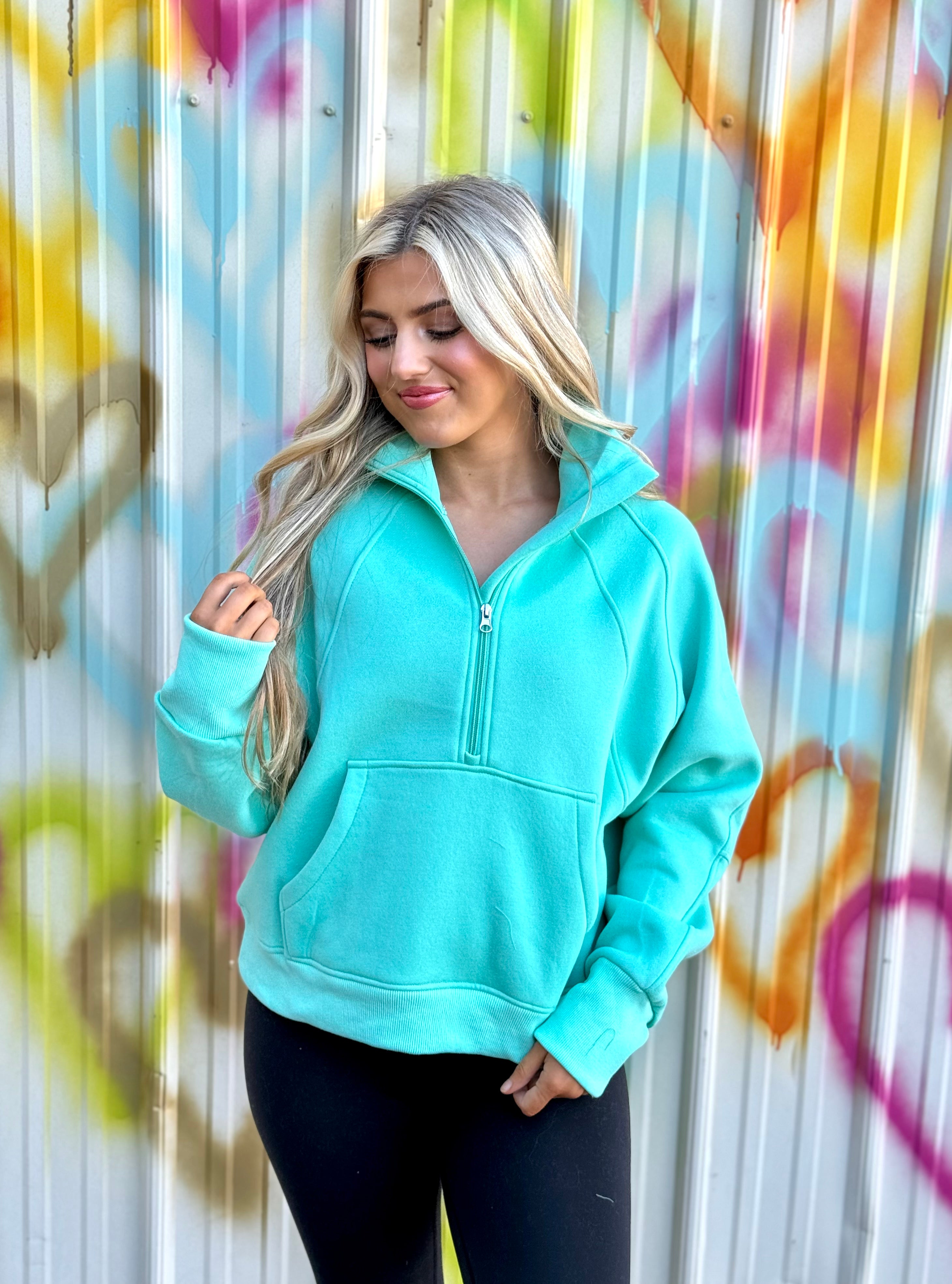 Fleece Lined Lightweight 1/2 Zip Pullover