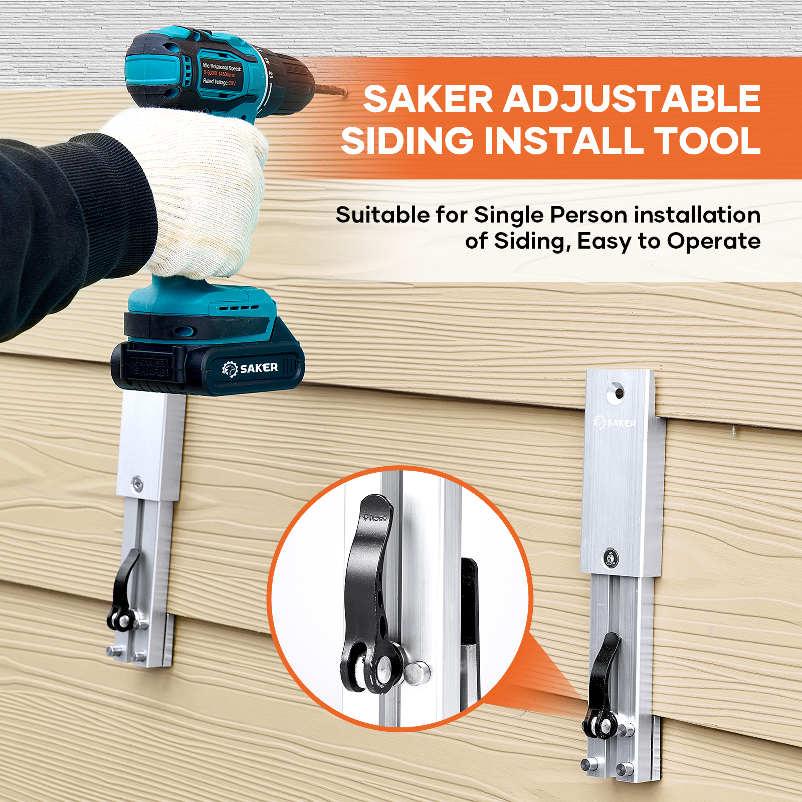 Saker Adjustable Siding Install Tool
