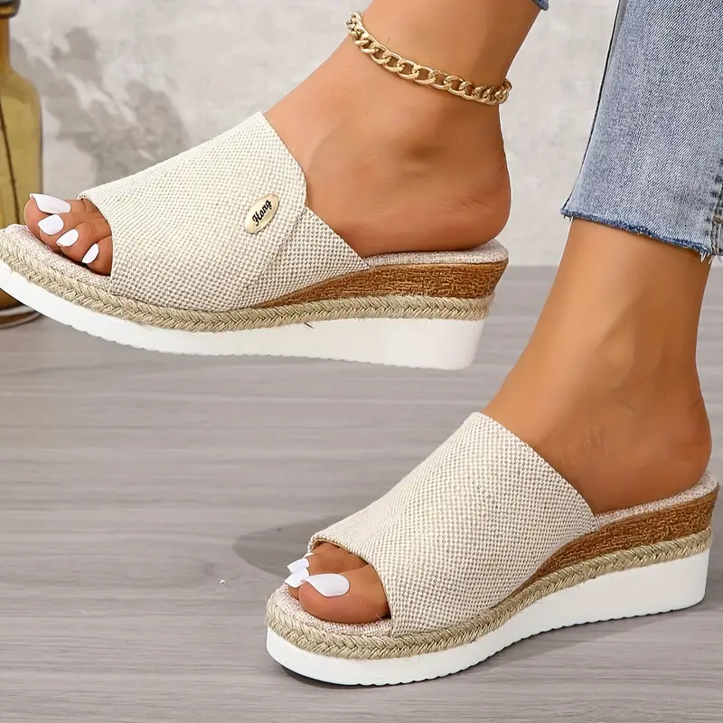 platform sandals women s solid color slip comfy summer details 1
