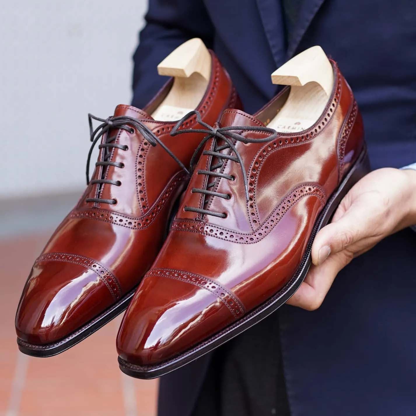 Red Men's Classic Lace-Up Shoes-Zittor