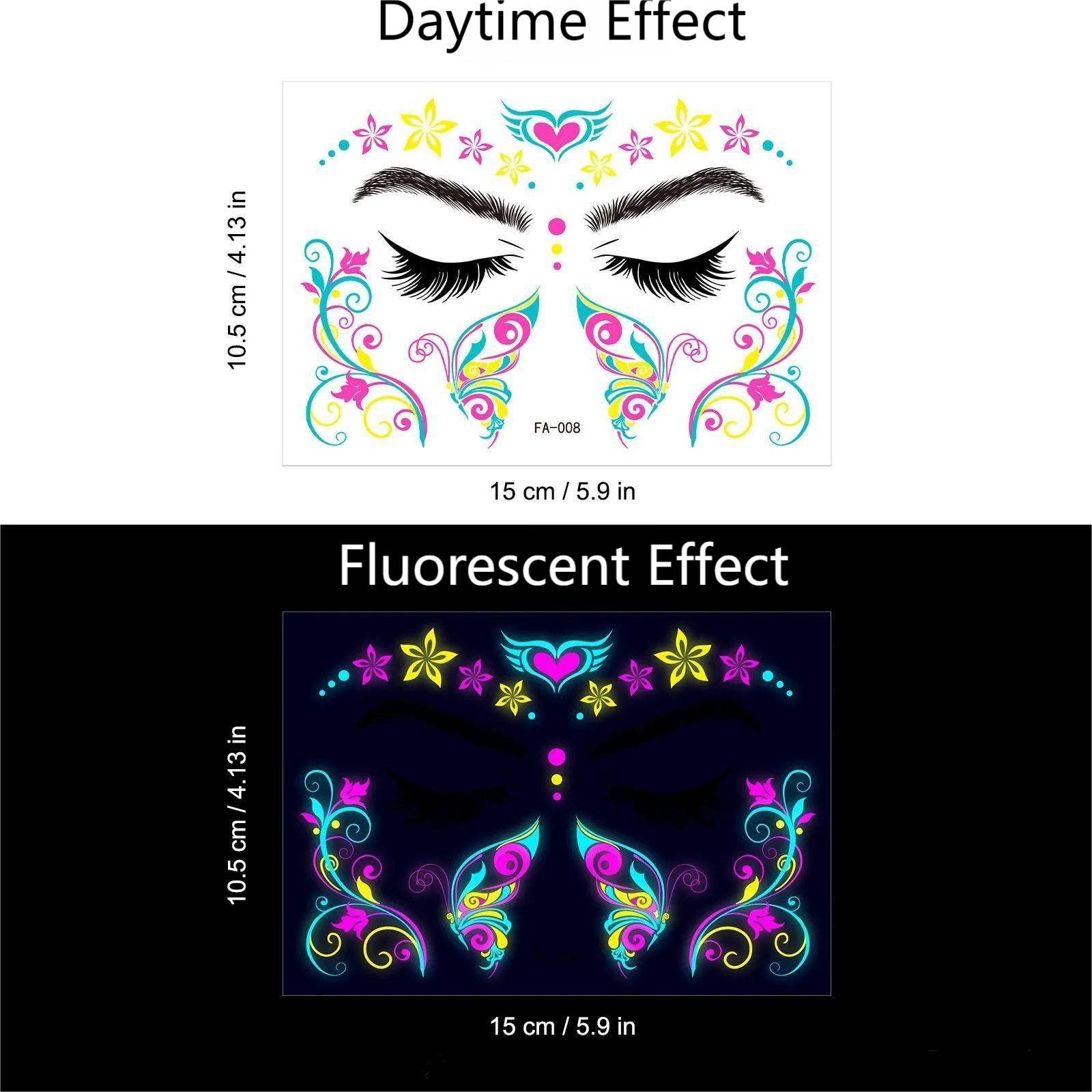 FLUORESCENT WATERPROOF TATTOO STICKERS