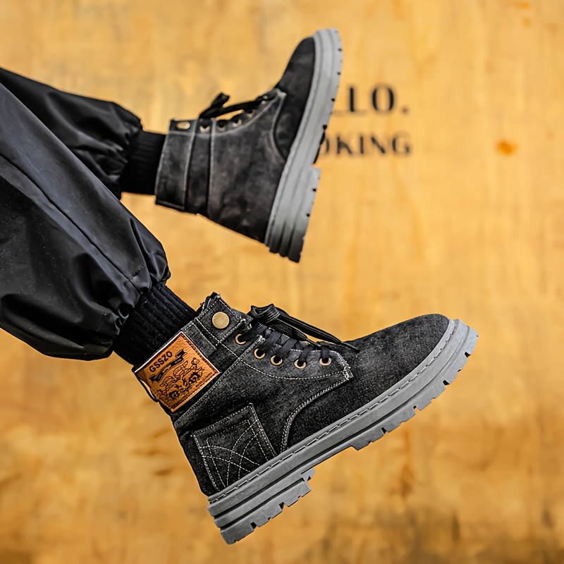 Men's Casual Streetwear Handmade denim Martin shoes