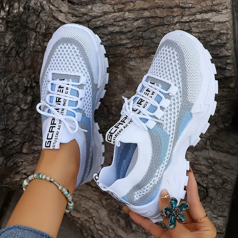 Women s Colorblock Knitted Sneakers Stylish Breathable Low details 6