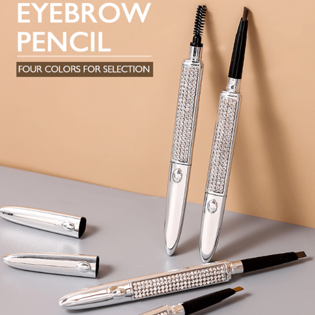 #8. Starry Sky Diamond Silver Tube Double-headed Eyebrow Pencil