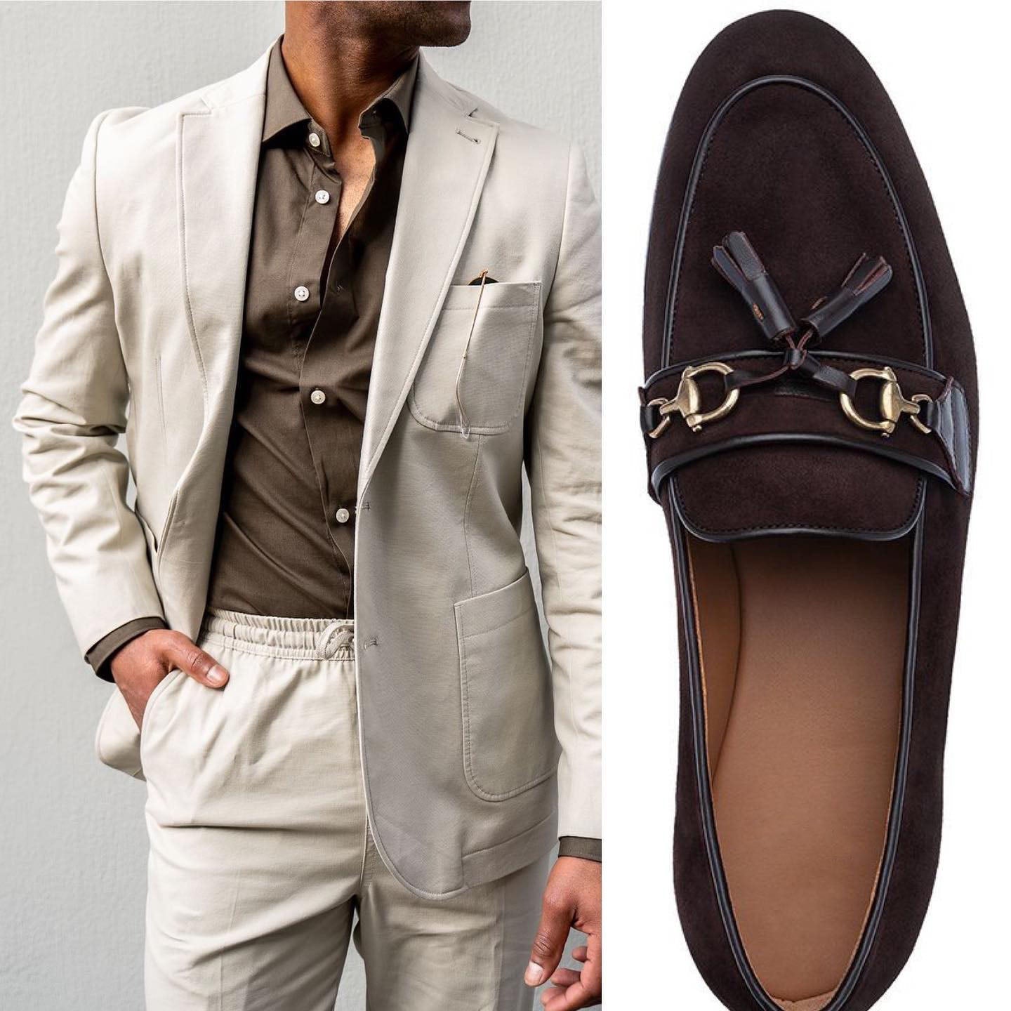 Brown Suede Tassel Loafer-Zittor
