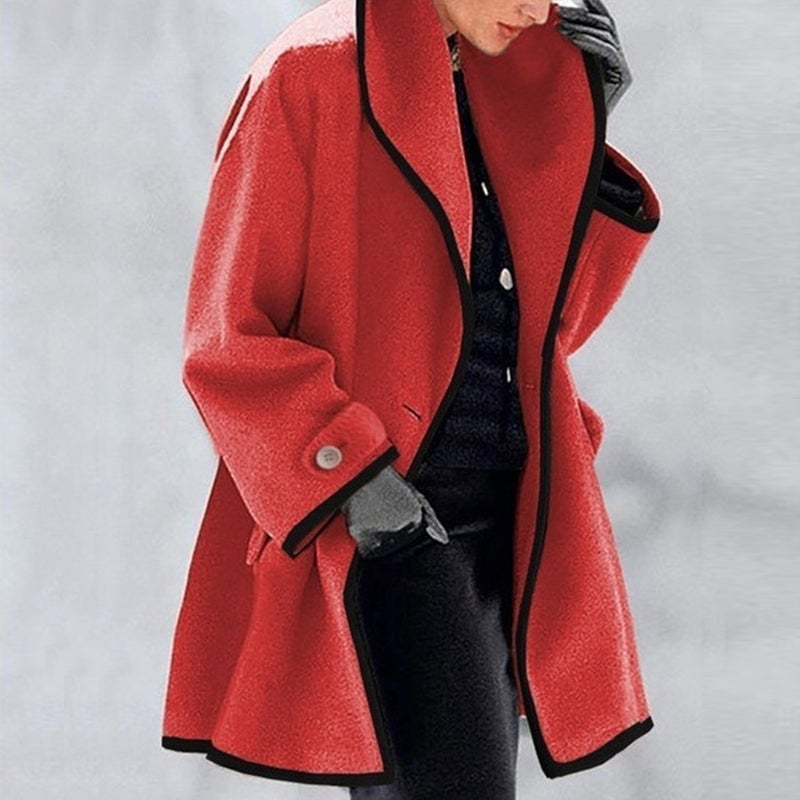 🔥Early Black Friday Sale⭐Hooded Color Block Woolen Coat
