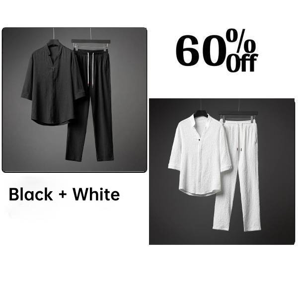 🔥Last Day Sale 50%🔥Men's 2 Pieces Linen Set Summer Outfits