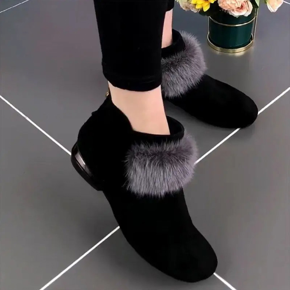 Shobous Women's Elegant Non-Slip Winter Warm Ankle Boots