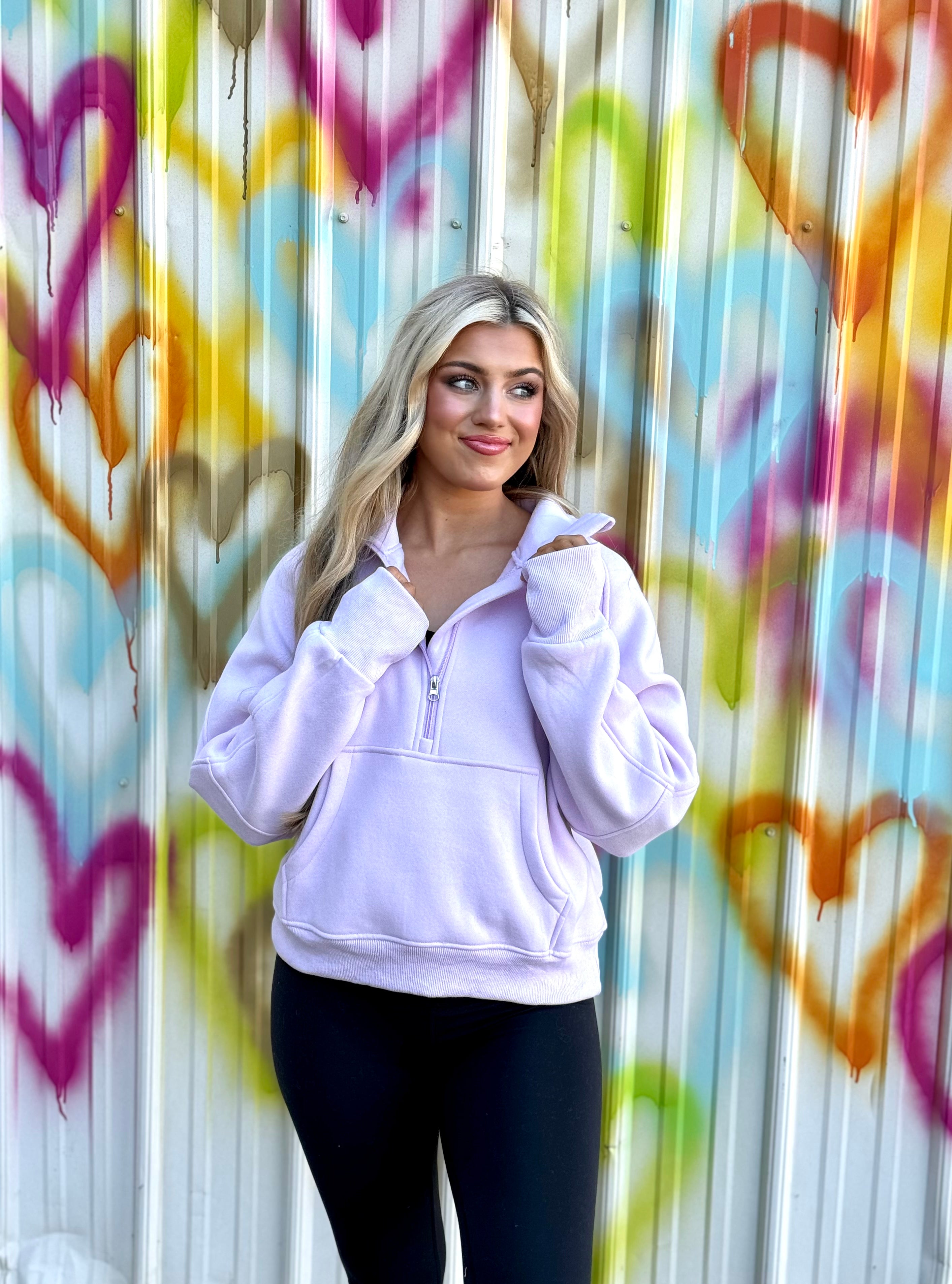 Fleece Lined Lightweight 1/2 Zip Pullover