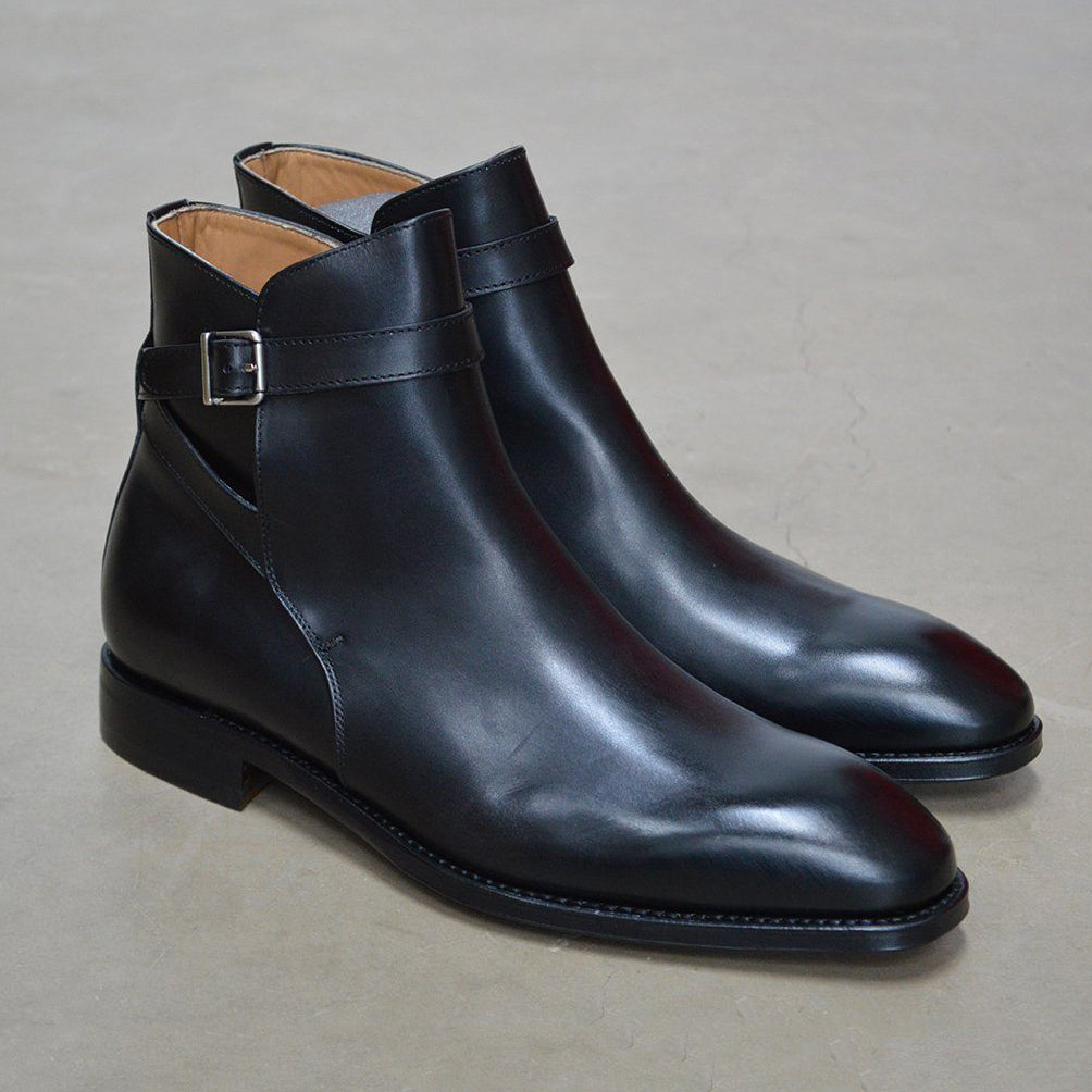 Black handmade men's boots-Zittor