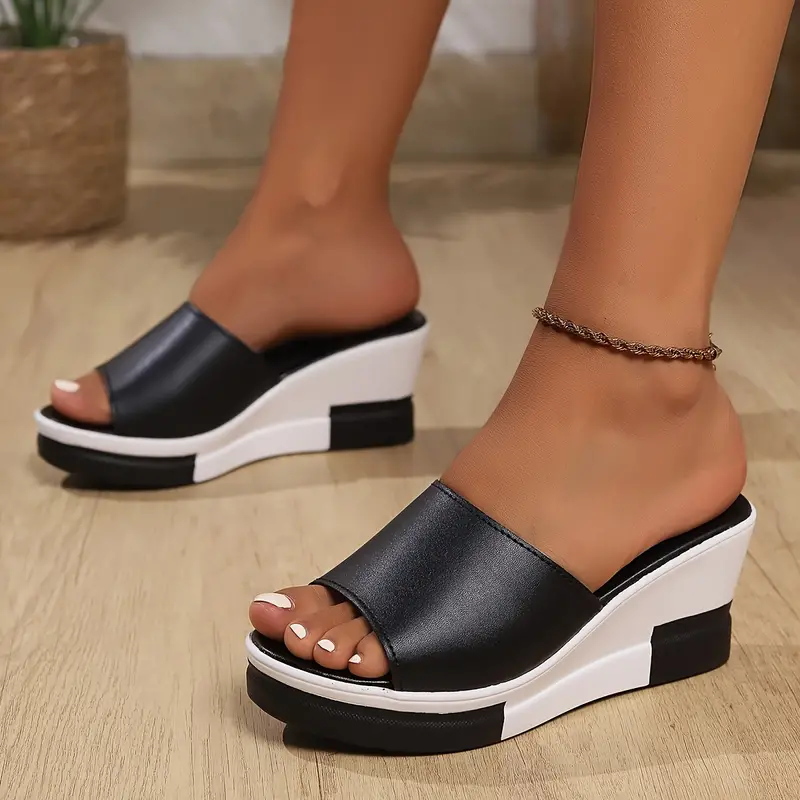 women s contrast color sandals platform soft sole summer details 3