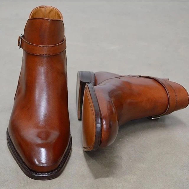Brown handmade men's boots-Zittor