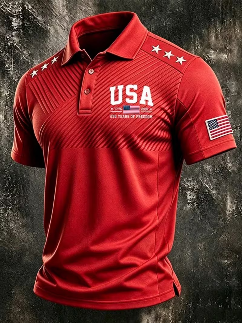 Men’s Patriotic Quick-Dry Tactical Polo Shirt-Embrace American Freedom
