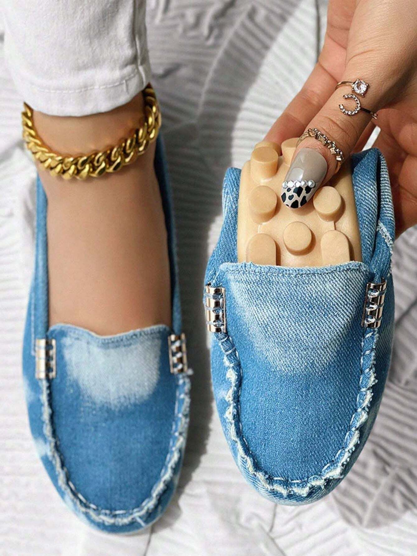 Women's Denim Flat Loafers