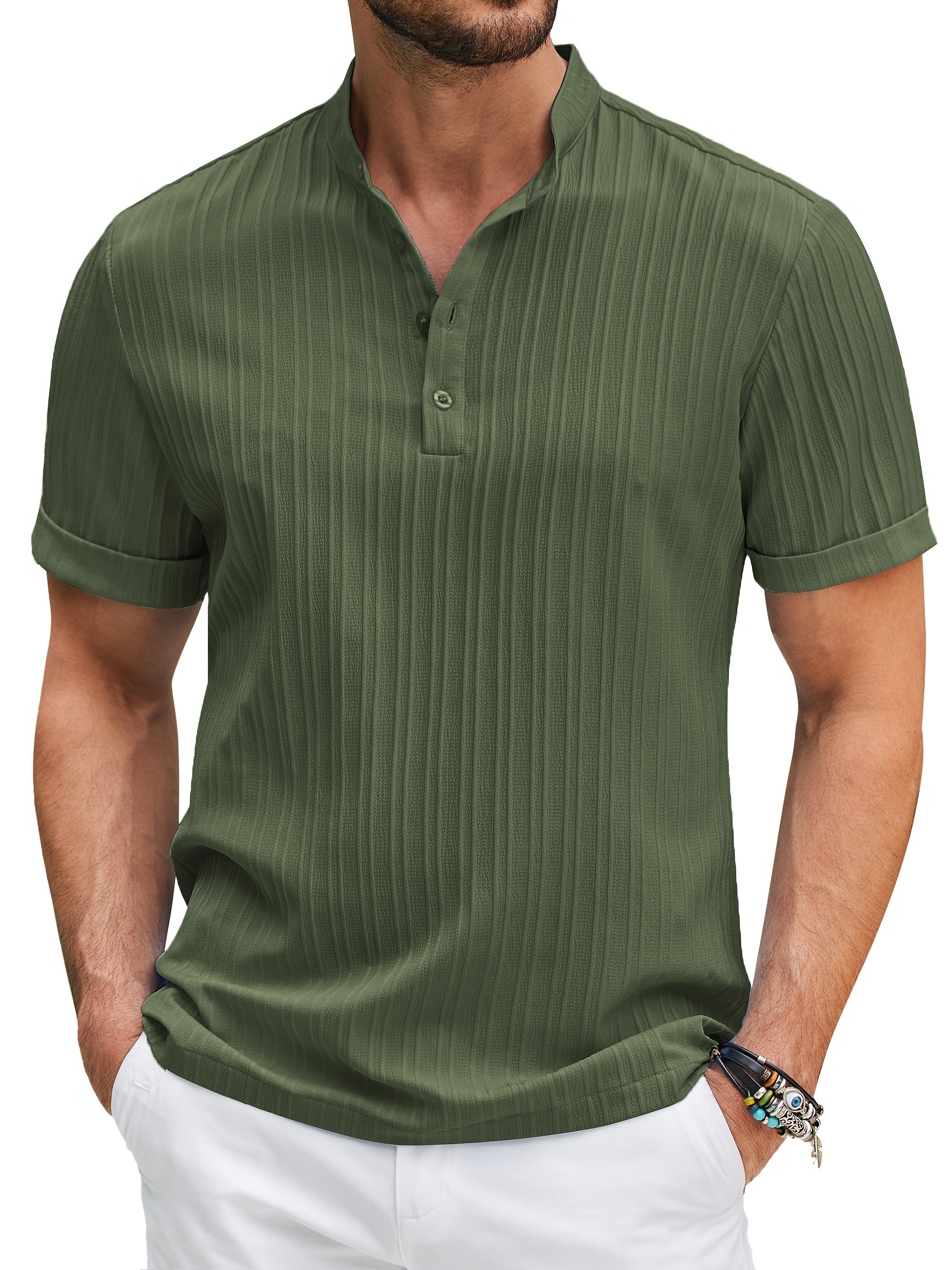 Men's Casual Breathable Striped Golf Shirt