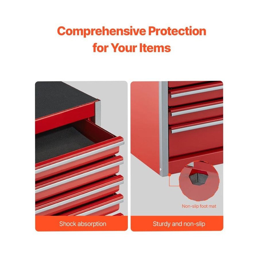 Tool Box 218.4 mm Portable Metal Tool Box 5 Drawers Tool Organizer