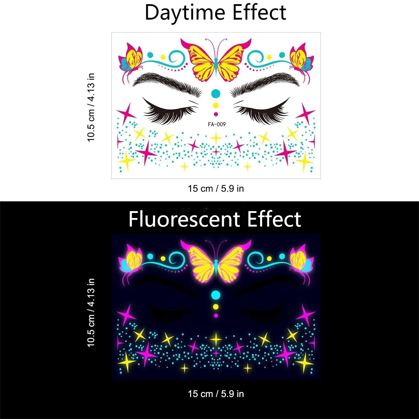 FLUORESCENT WATERPROOF TATTOO STICKERS