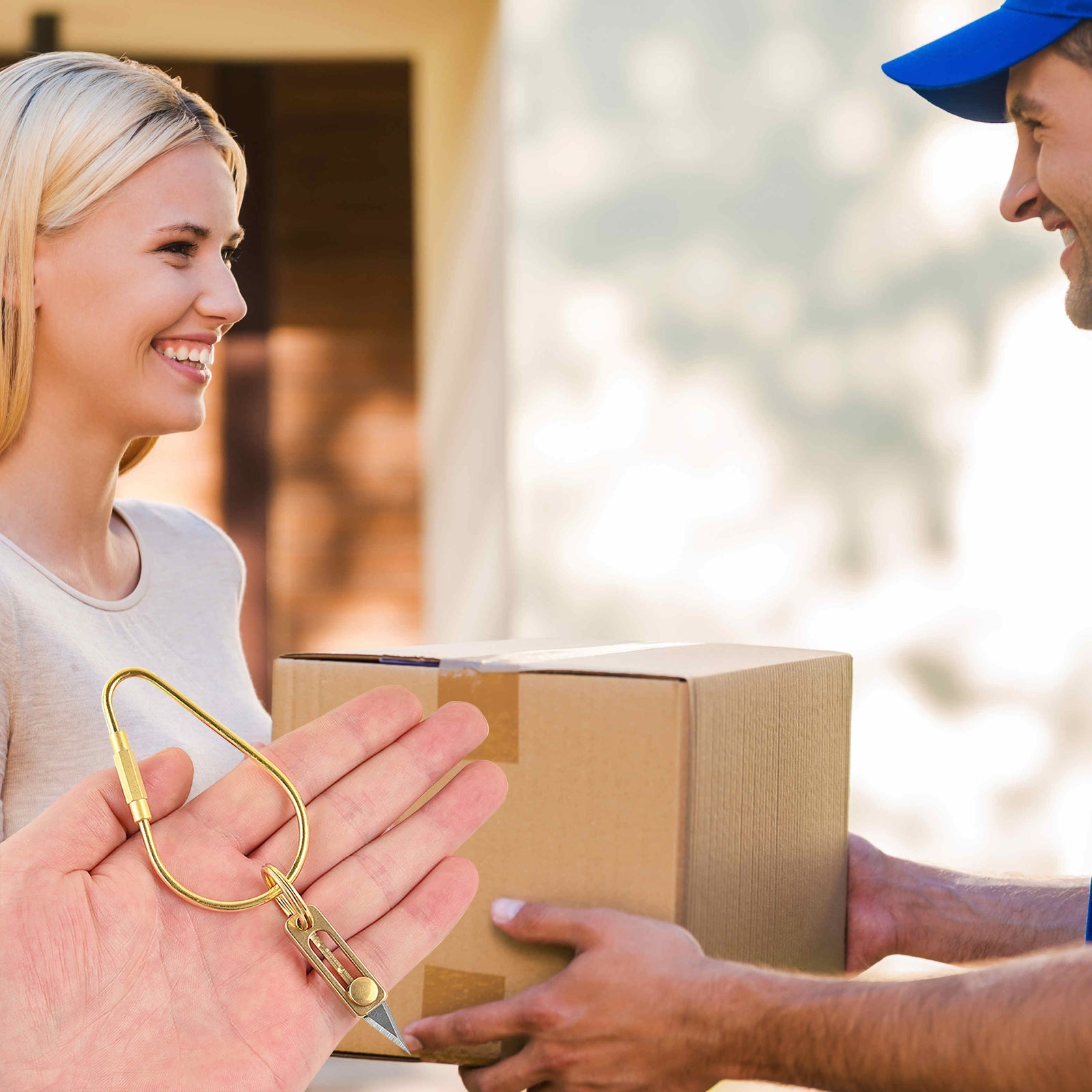 🔥LAST DAY 60% OFF🔥Brass Mini Push Knife Keychain-FREE SHIPPING