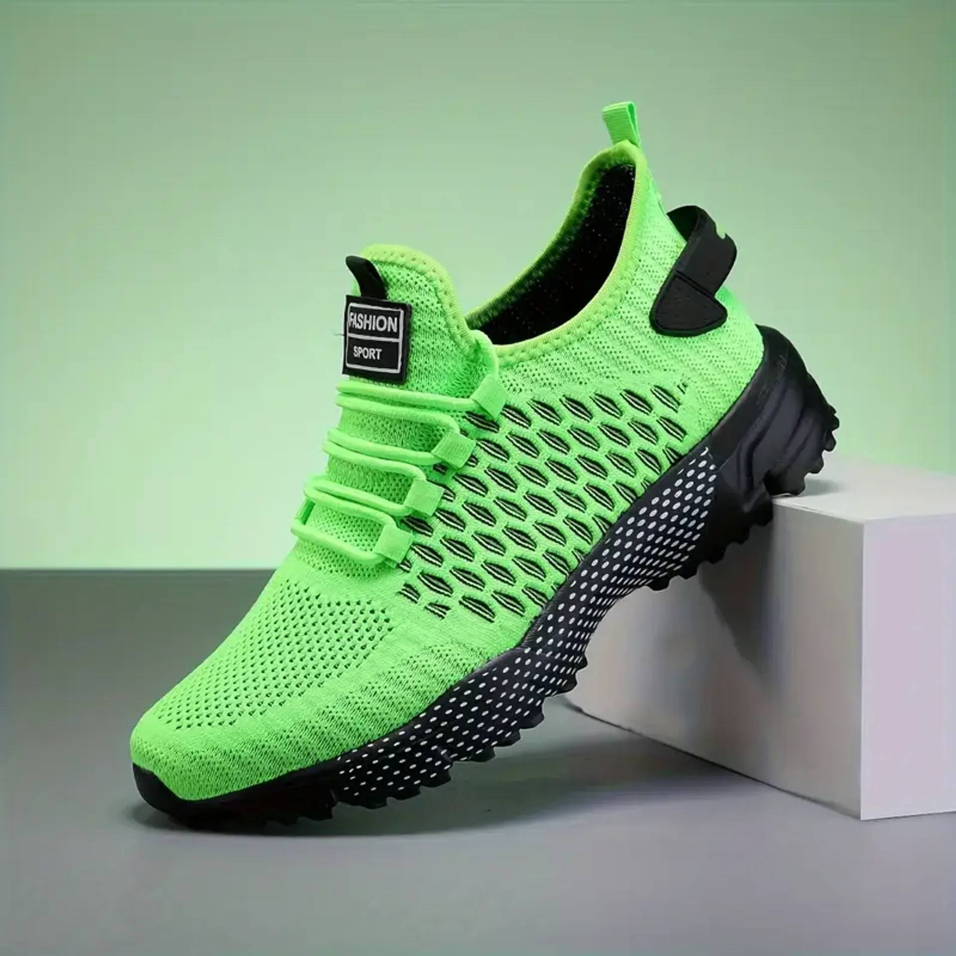 Yellow High-Top Performance Athletic Sneakers - Breathable Mesh