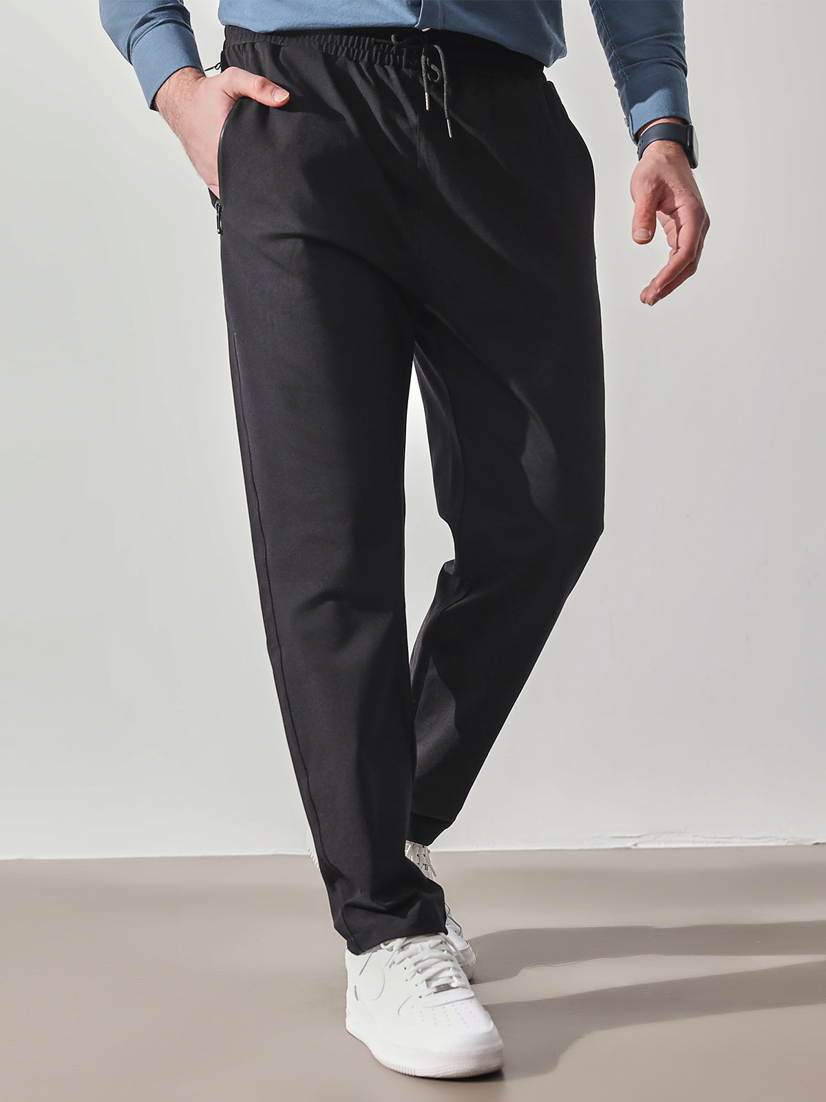 M's Elastic Drawstring Straight Stretch Pants-Zittor