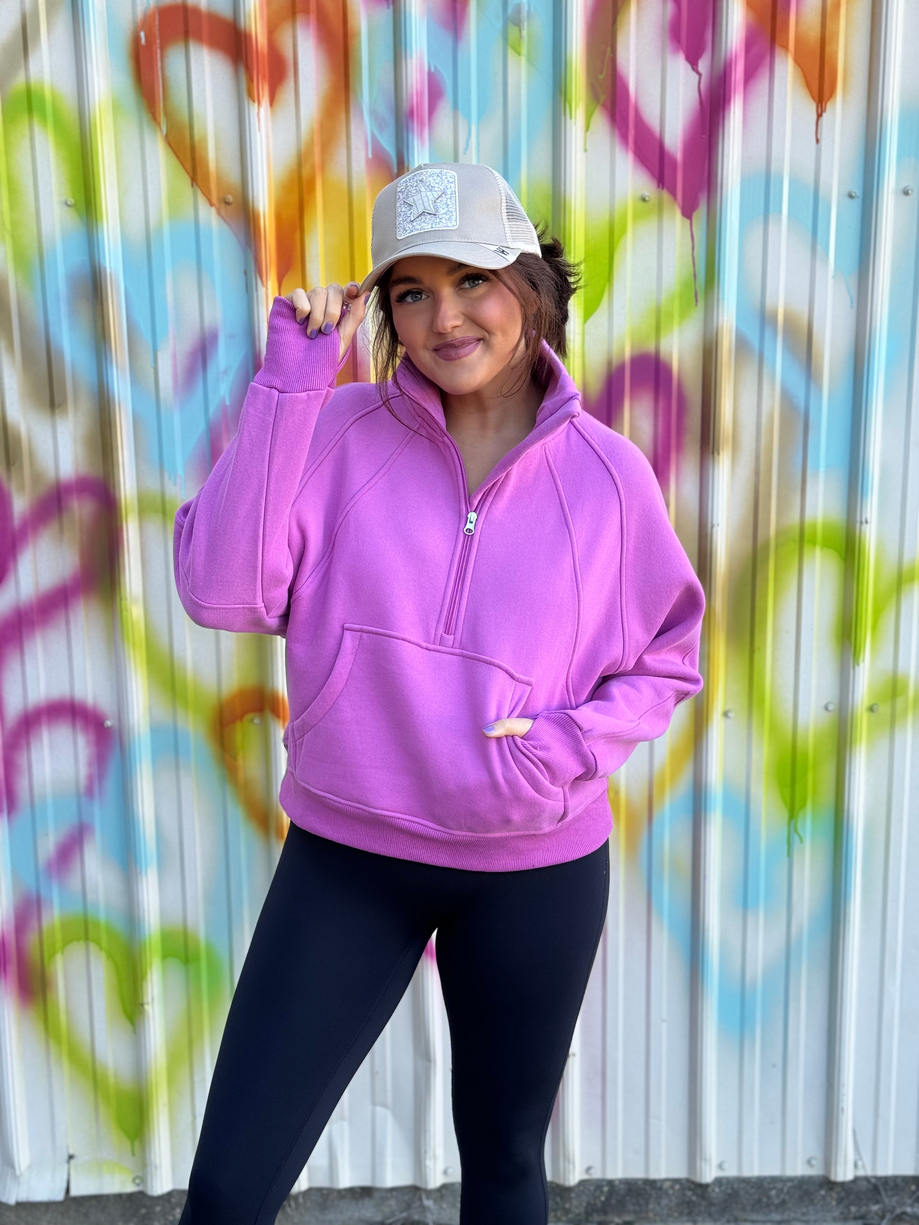 Fleece Lined Lightweight 1/2 Zip Pullover