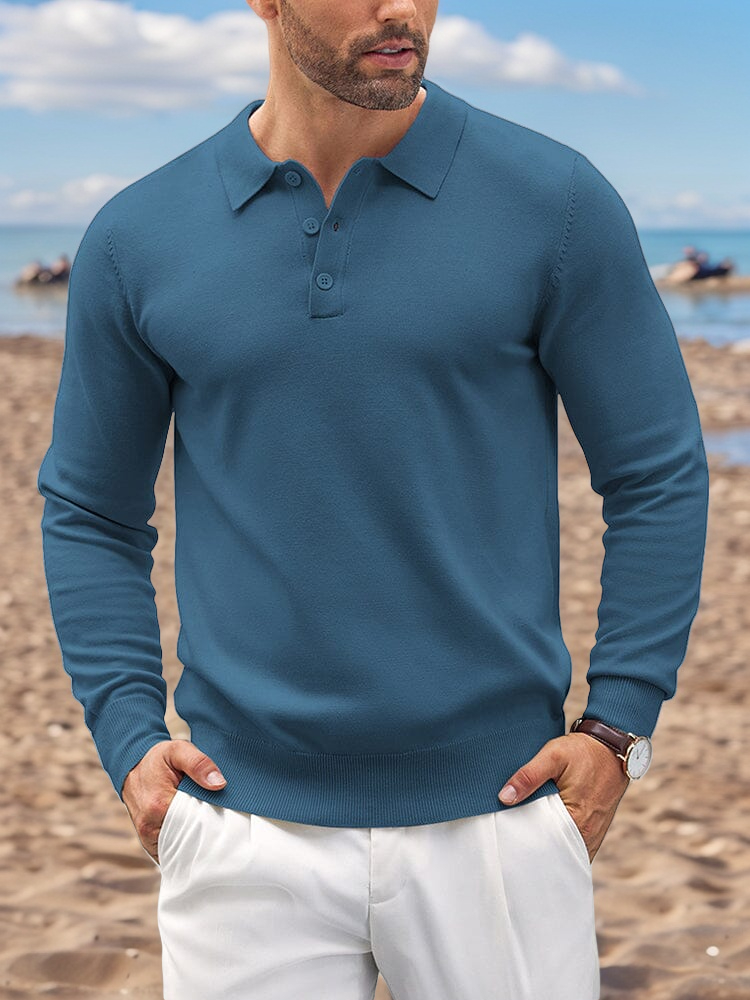 Men‘s Comfortable Casual Knit Polo Shirts