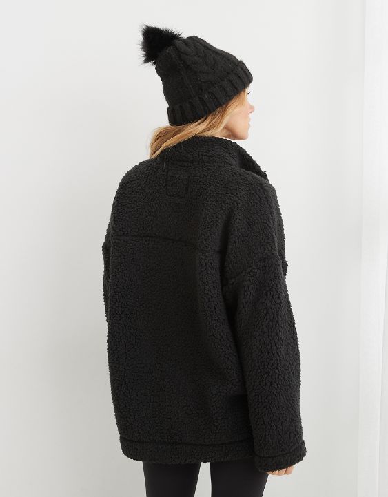 Aerie Sherpa Quarter Snap Sweatshirt