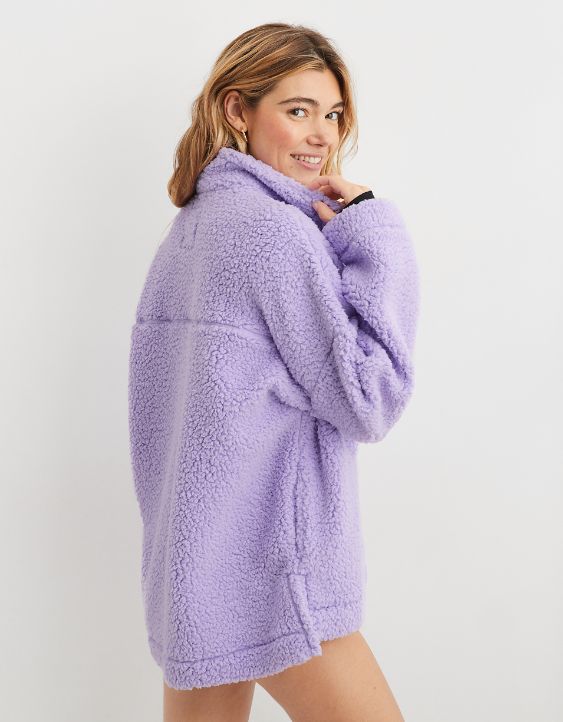 Aerie Sherpa Quarter Snap Sweatshirt