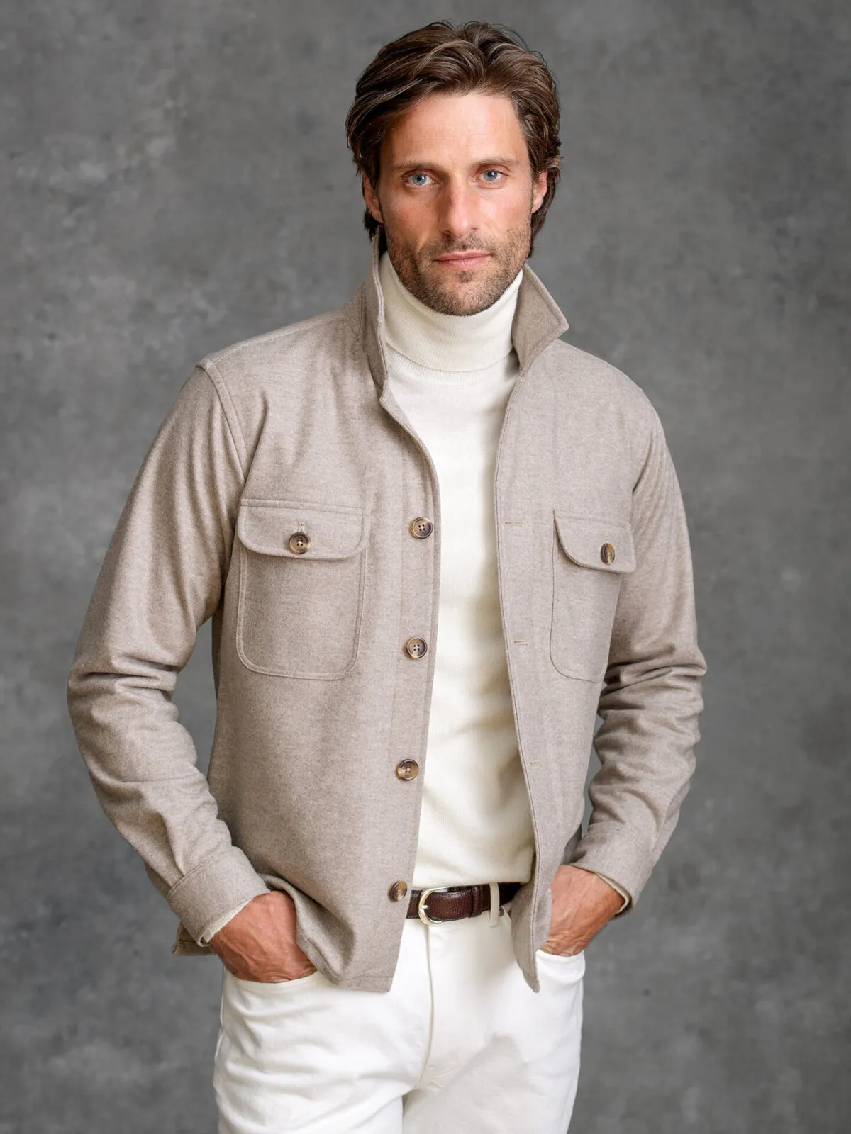 Blue Flannel Safari Jacket